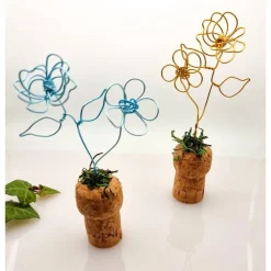 Best Blumenwiese Weinkorken Sektkorken Upcycling Farbauswahl auch mit Perlchen Tischdekoration