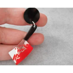 Discount Blutige Hackebeil Ohrstecker – Halloween Messer Statement Schmuck aus Acryl Schmuck