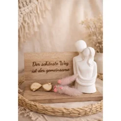Boho Holzaufsteller „Der schönste Weg ist der gemeinsame“ – Geschenk für Paare Hochzeitsgeschenke