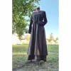 Sale Braunes Unterkleid Leinen used look mit Borte, Wikinger, Cosplay, LARP, SCA, Kostüme Für Erwachsene