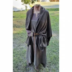 Sale Braunes Unterkleid Leinen used look mit Borte, Wikinger, Cosplay, LARP, SCA, Kostüme Für Erwachsene