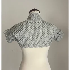 Online Braut Bolero, Jacke, Stola, Hochzeit, Bolero in grau!gehäkelt! Brautstolen & -Boleros