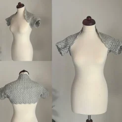 Online Braut Bolero, Jacke, Stola, Hochzeit, Bolero in grau!gehäkelt! Brautstolen & -Boleros