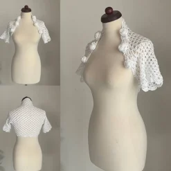 Outlet Braut Bolero, Jacke, Stola, Hochzeit, Bolero in weiss!gehäkelt! Brautstolen & -Boleros
