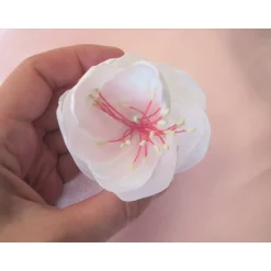 Brautschmuck|Madame Floralie Braut Haarklammer Brosche mit Perle weiß 