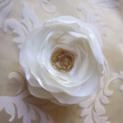 Clearance Braut Kopfschmuck Stoffblume Brosche Klammer Haarklammer Satin Hochzeit Creme "Reve d`Or" Brautschmuck
