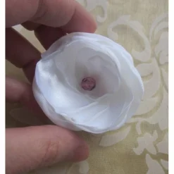 Clearance Braut Kopfschmuck weiß Stoffblume Haarklammer rosa Perle "Petite Rose" Hochzeit Brautschmuck Brautschmuck