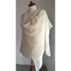 Braut Stola, Tuch, Umhang, Bolero, Schal, Hochzeit, Alpaka Seide! creme, Häkelblume, Brosche! Brautstolen & -Boleros
