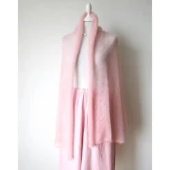 Best Brautschal aus Kid-Mohair in rosa, Hochzeitsstola gestrickt, Sommerschal Damen, Geschenk Frauen Brautstolen & -Boleros