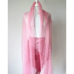 Outlet Brautschal rosa, gestrickte Hochzeitstola, Braustola, Lace Stola, Mohairstola, Umschlagtuch, Sommer Stola Brautstolen & -Boleros