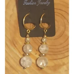 Sale Brautschmuck-Set aus Bergkristall: Rückenkette, Armband & Ohrringe – vergoldeter Edelstahl, individualisierbar Brautschmuck
