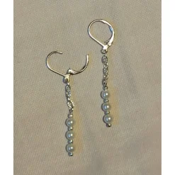 Best Brautschmuck-Set aus schneeweißen Glaswachsperlen – Rückenkette, Armband & Ohrringe individualisierbar Brautschmuck