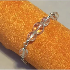 Brautschmuck-Set Rückenkette, Armband & Ohrringe – Böhmischer Glasperlenschmuck kristallklar/transparent individualisier Brautschmuck