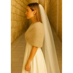 Online Brautstola, Stola, Schal, Strickschal, Umhang, Hochzeit, Alpaka Schal, Bolero, Jacke, Brautumhang, Milchcafe, Handgestri Brautstolen & -Boleros