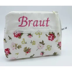 Brauttaschen|hessmade Brauttasche Leonie, bestickt, Batist, mit Spitze und Satin, ein Unikat von