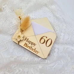 Briefumschlag Holz | Geschenk zum Geburtstag | Holzumschlag | Runder Geburtstag | Wunscherfüller | Gutschein Karte Glückwunschkarten