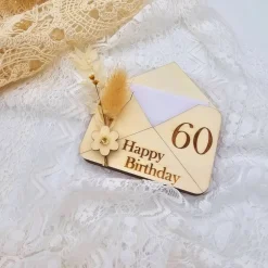 Briefumschlag Holz | Geschenk zum Geburtstag | Holzumschlag | Runder Geburtstag | Wunscherfüller | Gutschein Karte Glückwunschkarten