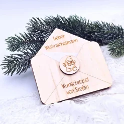 Sale Briefumschlag Holz | Wunschzettel Weihnachten | Holzumschlag | Weihnachtsbrief | Gutschein Christkind | Weihnachtmann Weihnachtsdeko