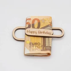 Discount Büroklammer aus Holz zum Geld verschenken, kleines Geldgeschenk Geldgeschenke