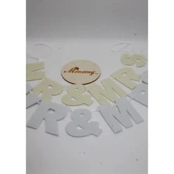 Hot Buchstaben Girlande Hochzeit MR & MRS / Namenskette Brautpaar weiß creme Hochzeitsgirlanden