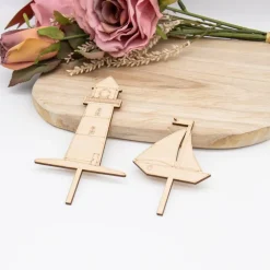 Clearance Caketopper Leuchtturm und Boot –  Kuchenaufsatz für Geburtstage & Partys Tortendekoration