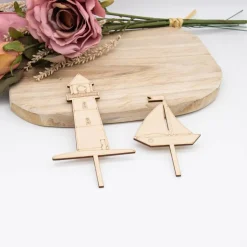 Clearance Caketopper Leuchtturm und Boot –  Kuchenaufsatz für Geburtstage & Partys Tortendekoration