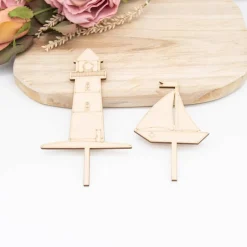 Clearance Caketopper Leuchtturm und Boot –  Kuchenaufsatz für Geburtstage & Partys Tortendekoration