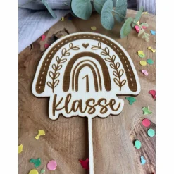 Sale Caketopper zur Einschulung Regenbogen / Kuchendekoration Schulkind 1 Klasse / Cake Topper Schulanfang Dekoration