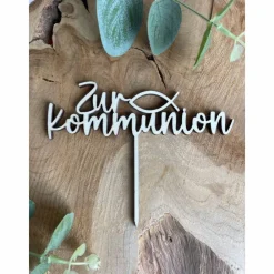 New Caketopper zur Kommunion / Konfirmation / Kuchenstecker mit Fisch / Cake Topper Dekoration