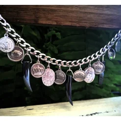 Charivari aus Edelstahl, Dirnd- Schmuck,Trachten, Hochzeit, Hämatit Trachtenschmuck