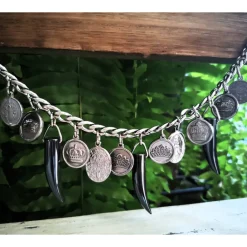 Charivari aus Edelstahl, Dirnd- Schmuck,Trachten, Hochzeit, Hämatit Trachtenschmuck