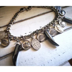 Charivari aus Edelstahl, Dirnd- Schmuck,Trachten, Hochzeit, Hämatit Trachtenschmuck