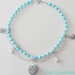 Discount Charivari für den Hals - aufwändige Trachtenkette aus Amazonit und Silber Trachtenschmuck