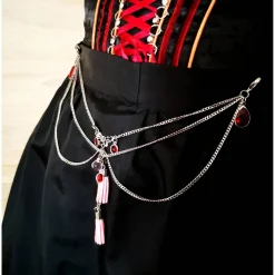 Discount Charivari Kette fürs Dirndl,  Dirnd- Schmuck, Accessoire, Fest ,Trachten, Hochzeit, Quaste rosa Trachtenschmuck