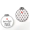 Baumschmuck|Afrosteff Christbaumkugeln aus Stoff im 4er Set, Geschenkanhänger bestickt