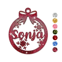 Sale Christbaumschmuck Personalisierbar - glitzer Weihnachtsschmuck mit Namen - Acrylglas - Christbaumkugeln - Schneeflocken Baumschmuck Personalisierbar