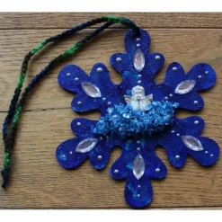 Sale Collage BLAUER ENGELSZAUBER Schutzengel Wanddeko  auf einer Holz-Schneeflocke  Türdeko Anhänger Engel Handarbeit Weihnachtsdeko