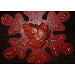 Discount Collage ROTER HERBSTZAUBER kleines Wandbild Wanddeko Herbstdeko Schneeflocke Wandhänger Türdeko  Herbstlaub Handarbeit Winter