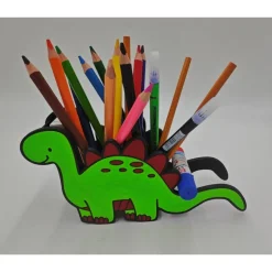 3D Druck | Personalisierter Dino Stiftehalter | Buntstifthalter | Dino Stiftehalter | Dinosaurier Silhouette | Pinselhal Gastgeschenke