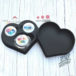 Best 3D Druck Herz-Buttonbox für Badgematic Taschenhalter – Individuell & Nachhaltig Geschenkverpackungen