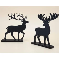 Clearance 3D Holz Hirsch Rentier Reh schwarz minimalistische Wohndeko moderne Weihnachtsdeko Design Silhouette Skandinavisch Weihnachtsdeko