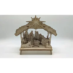 3D Holzkrippe Bausatz aus Balsa-Holz – Lasergeschnittene Weihnachtskrippe DIY zum Selberbauen Weihnachtsdeko