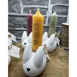 Osterkerzen|Martinas Bastelei 3D Osterhase als Stabkerzenhalter I Handgemacht I Osterdekoration I Deko I Kerze