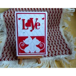 Best 3D Valentinstagkarte,Liebe,Katzenpaar Valentinstagskarten