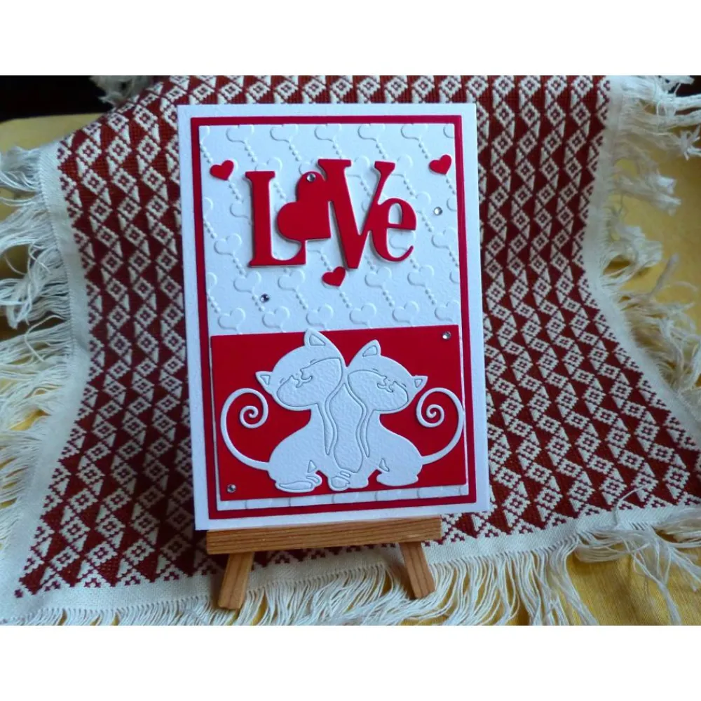 Best 3D Valentinstagkarte,Liebe,Katzenpaar Valentinstagskarten