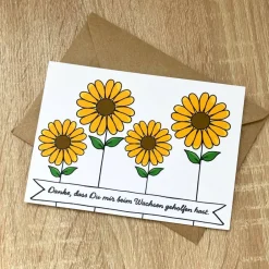 Danksagungskarten|Galerie Charlotte Design Danke, dass Du mir beim Wachsen geholfen hast Kart inkl. Umschlag