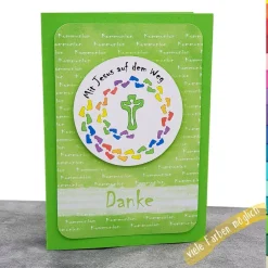 Dankeskarten|Reizvolle Karten und mehr Dankeskarte Kommunion - Mit Jesus auf dem Weg