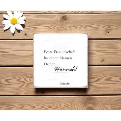 Best DEIN WUNSCHTEXT, Holzblock Holzschild, personalisierbare minimalistische Wanddeko zum Aufhängen oder Hinstellen Geschenke
