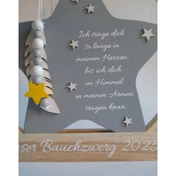 Online Deko für Sternenkinder | Holzstern für Sternenkind | Erinnerung an verstorbenes Kind | Andenken Fehlgeburt Mutmacher