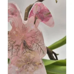 Clearance Deko Hase mit echten Blumen Rosa Osterhasen